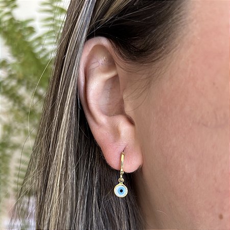 Argolinha Olho Grego banhada à Ouro 18k