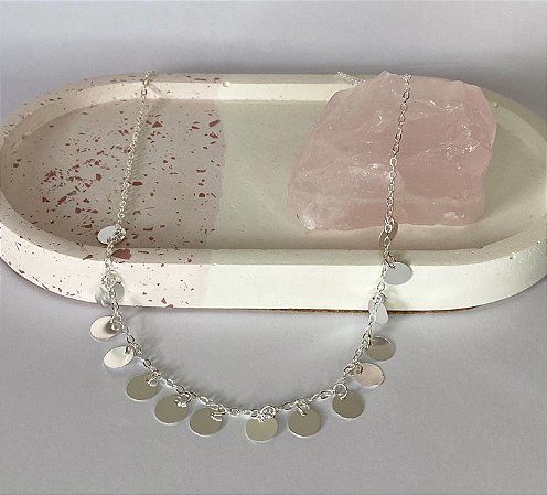 Choker Cigana com Medalhinhas Prateada