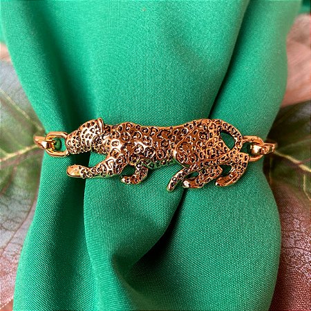 Bracelete Onça banhado à Ouro