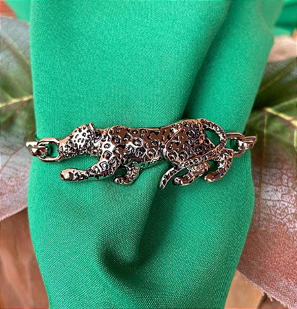 Bracelete Onça banhado à Prata