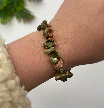 Pulseira Cascalho de Unakita