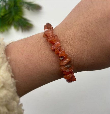 Pulseira Cascalho de Ágata Cornalina