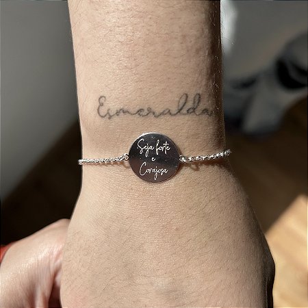 Pulseira Seja Forte e Corajosa em Prata 925
