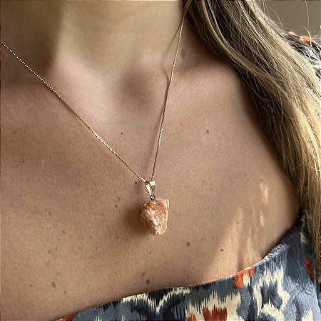 Pingente de Calcita Laranja bruto