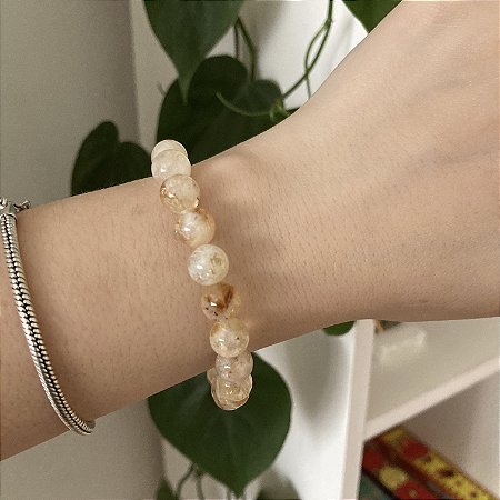 Pulseira Esfera Polida de Citrino