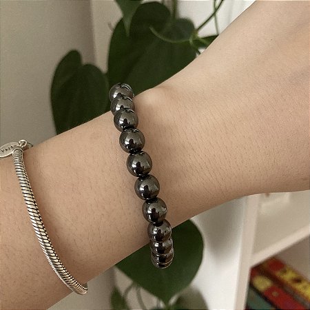 Pulseira Esfera Polida de Hematita
