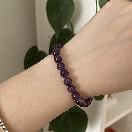 Pulseira Esfera Polida Ametista