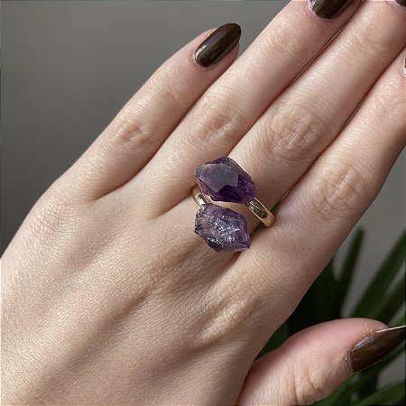 Anel Regulável de Ametista