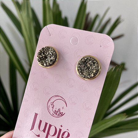 Brinco de Pirita Banhado a Ouro