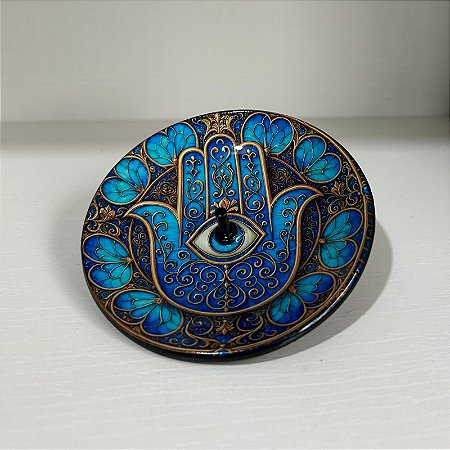 Porta Incenso Redondo Vidro Estampas Diversas