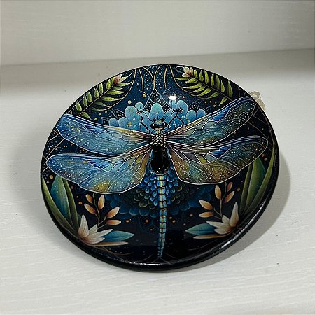 Porta Incenso Redondo Vidro Estampas Diversas