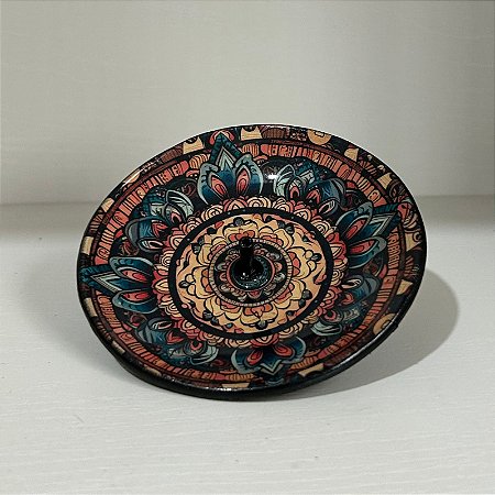 Porta Incenso Redondo Vidro Estampas Diversas