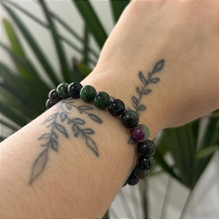 Pulseira Esfera Polida de Zoisita