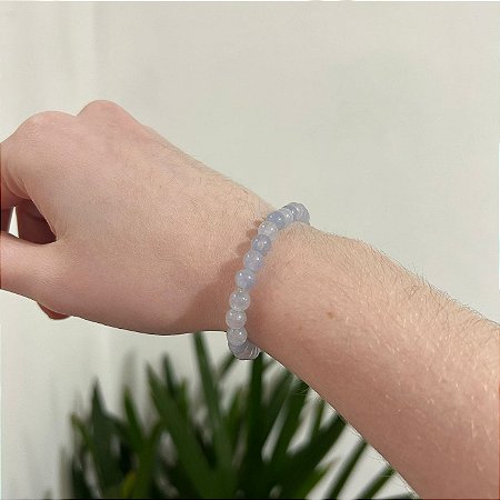 Pulseira Esfera Polida de Água Marinha P