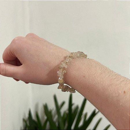 Pulseira Cascalho de Quartzo Rutilado