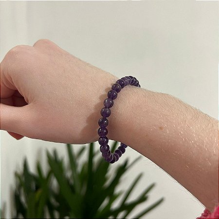 Pulseira Esfera Polida de Ametista G