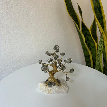 Árvore de Pirita - Base Quartzo Branco