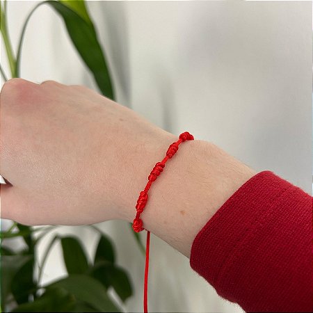 Pulseira 7 Nós Vermelha