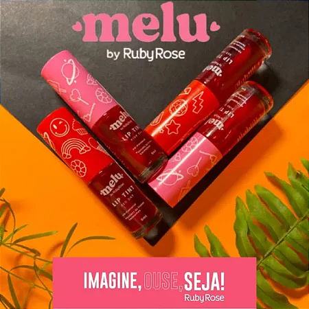 Lip Tint Melu by Ruby Rose - Alta Pigmentação, Longa Duração e Hidratação - Vegano e Cruelty-free