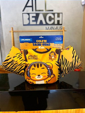 Boia Infantil com Colete Salva-Vidas Tigre