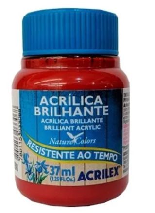 Tinta Acrílica Brilhante Acrilex 37ml - Vermelho Escarlate 508