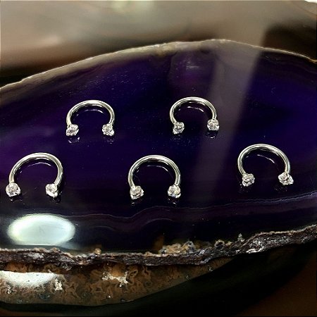 Piercing Ferradura Rosca Interna 2 ZC Aço Cirúrgico