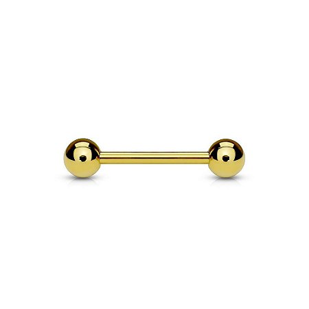 Piercing Microbell Reto PVD Dourado
