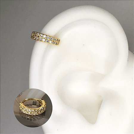 Piercing Argola Torção Dupla Cravejada