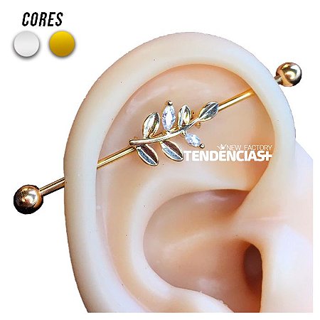 Piercing Transversal Folhas Zircônia