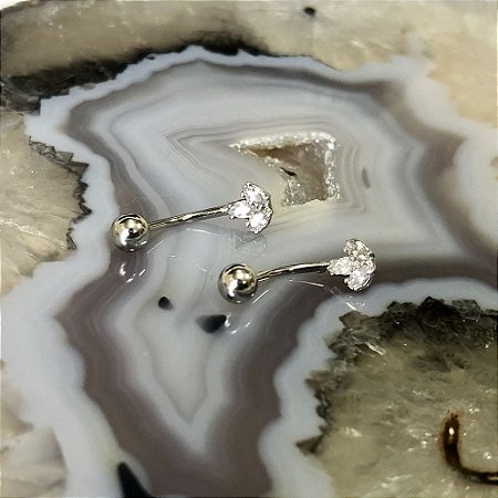 Piercing Banana Bell Flor 3 ZC Prateada