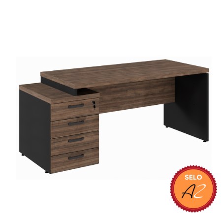Mesa Reta  com  4 gavetas  lateral GebbWork  Start