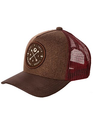 Boné Trucker Brasão Brown