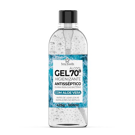 Álcool em Gel 70 INPM Perfumado com Extrato de Aloe Vera 500ML com Tampa Flip-top