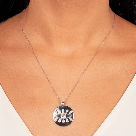 Colar Pingente Olho Grego Cristal