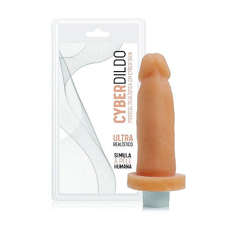 Prótese em Cyber Skin 6 - 14,5x4cm com vibrador