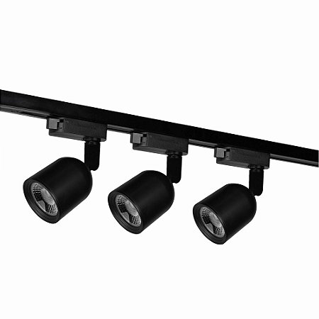 Kit Trilho Avant Elegance 3 Spots Preto Led 7W 6500K