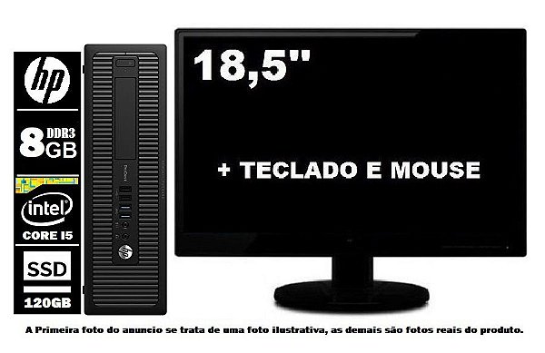 Computador HP Prodesk 600 G1 Core I5 4590 8gb 120SSD