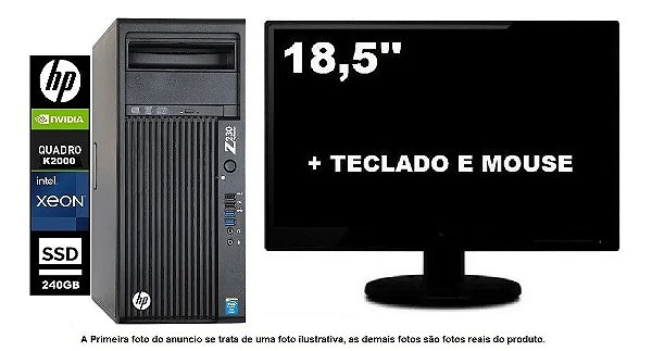 Workstation Hp Z230 Intel Xeon E3-1240 16gb HD 2Tb + SSD 240