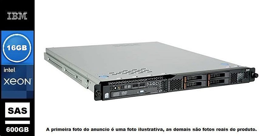 Servidor IBM X3250  M3 Xeon X3430 16gb 2 HD 300gb SAS
