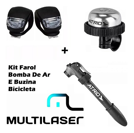 Kit Farol Bi049 + Buzina Bi126 + Bomba De Ar Atrio Bicicleta