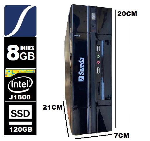 Mini Pc PDV Sweda SP20 Intel DualCore 8gb DDR3 120GB SSD