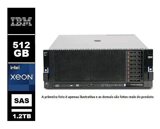 Servidor IBM System 4 XEON OCTACORE x3850 X5 512GB 1.2TB SAS