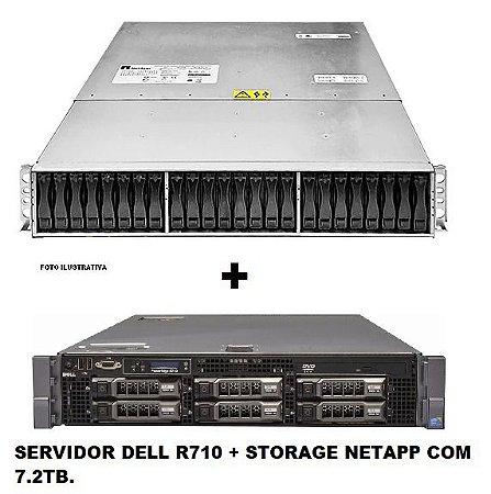 Servidor Dell R710 32GB 600Gb Sas  + Storage NETAPP 7.2TB