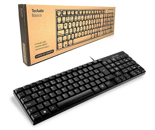 Teclado Multilaser Slim Laser Resistente à Água - TC193BU