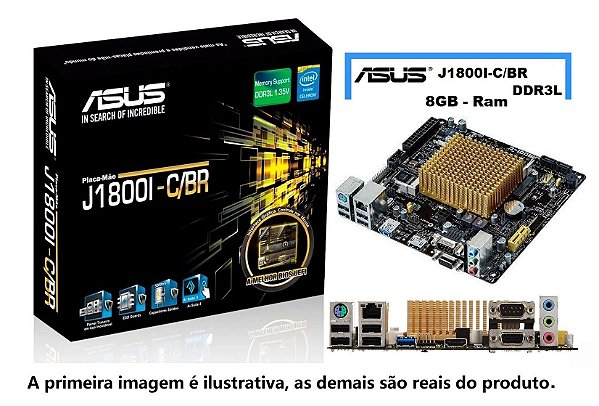 Placa Mãe Asus J1800i-c/br Mini Itx Ddr3L 8GB - Serial/HDMI