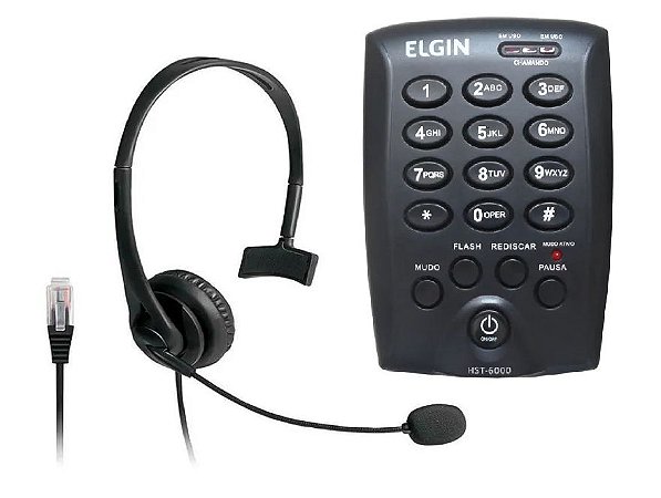 Telefone Elgin Com Headset Hst-6000 Preto