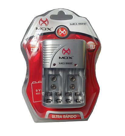 Carregador De Pilhas Mox Aa Aaa E Baterias 9v MO-822
