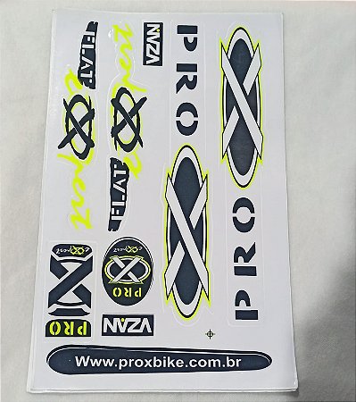 CARTELA DE ADESIVO PARA Pro X Flat Expert PRETO/AMARELO NEON