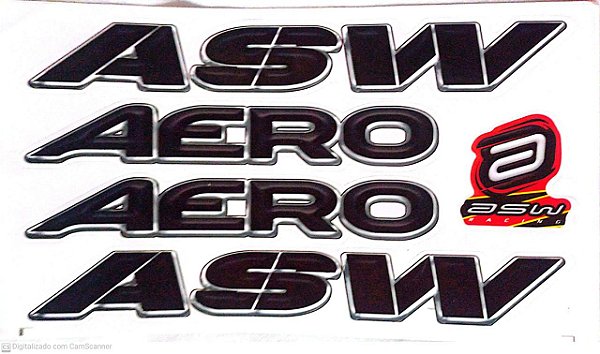 CARTELO DE ADESIVOPARA QUADRO DE BICICLETA MTB ASW RACING PRETO