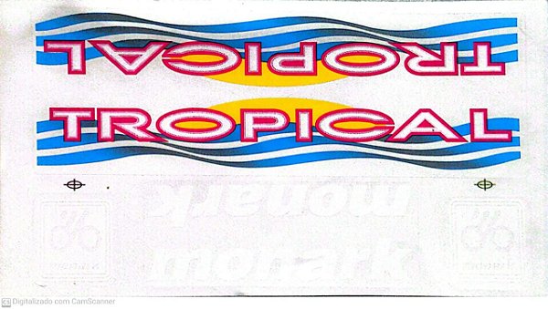 ADESIVO PARA QUADRO DE BICICLETA MONARK TROPICAL BRANCO/ROSA/AZUL